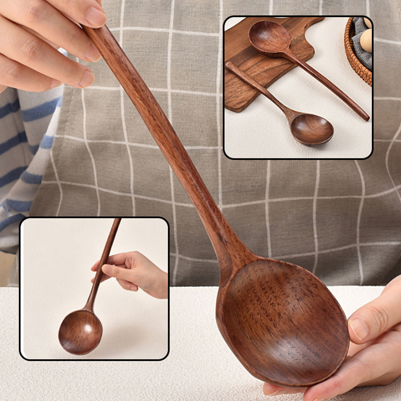 Home Cooking Services - Uzun Saplı Ramen Ahşap Kaşık Japon
