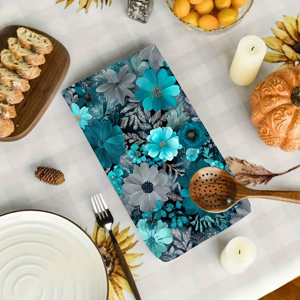 2 Adet, Mavi Çiçek Desenli Mut - Home Cooking Is The Best incelemesi ve fiyatı