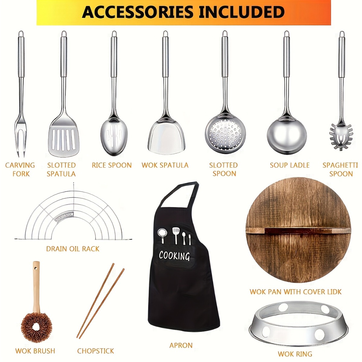 12.6 İnç Dökme Demir Wok Seti  - Home Cooking Fried Rice incelemesi ve fiyatı