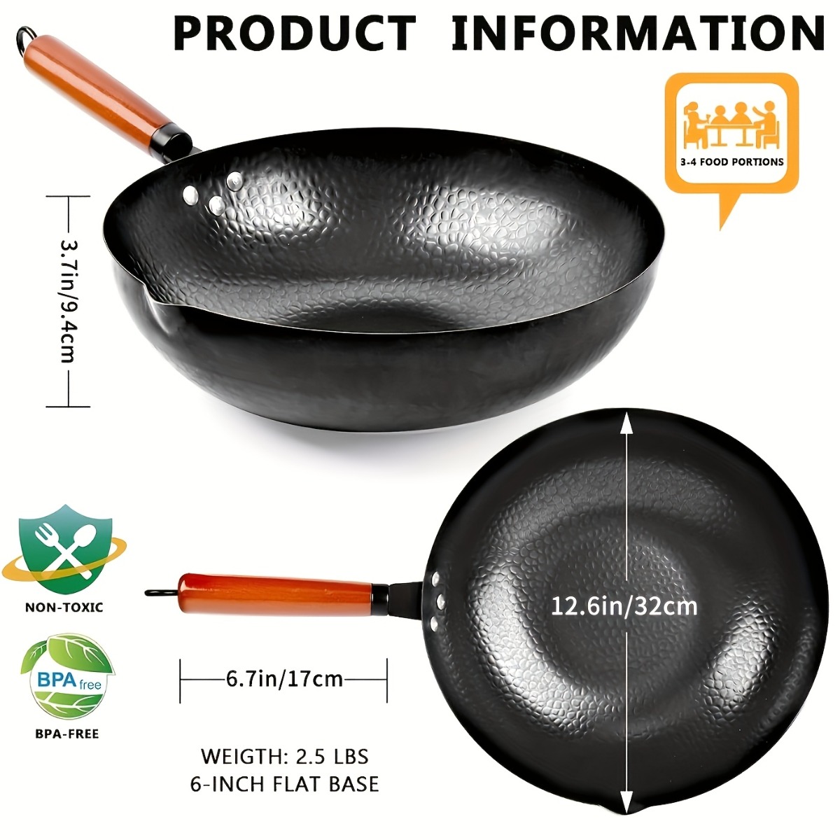 12.6 İnç Dökme Demir Wok Seti  - Home Cooking Fried Rice incelemesi ve fiyatı