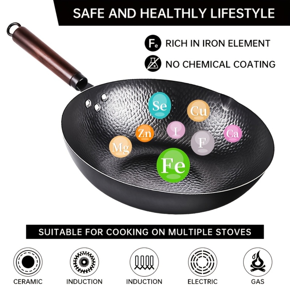 12.6 İnç Dökme Demir Wok Seti  - Home Cooking Fried Rice incelemesi ve fiyatı