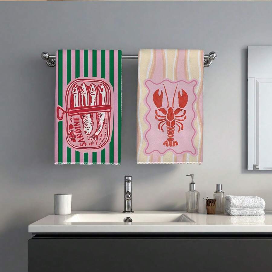 2 Adet, Pembe ve Yeşil Çizgili - Home Cooking Is The Best incelemesi ve fiyatı